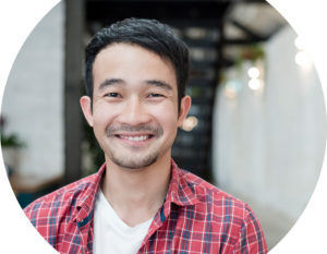 Smiling man at a community centre