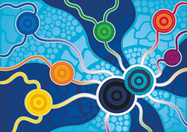 AGPAL Group commissioned art The artwork by Jordan Lovegrove, Ngarrindjeri, of Dreamtime Creative, depicts AGPAL and QIP’s partnership between companies and Aboriginal and Torres Strait Islander medical services, communities and service providers.